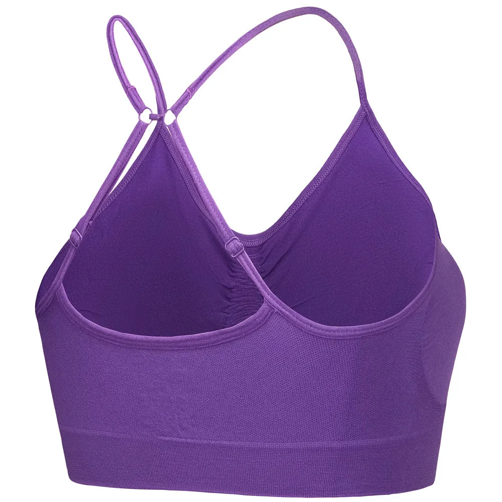 3 Pack Seamless Multi Fasten Comfort Bra - Purple / Ruby / Blue
