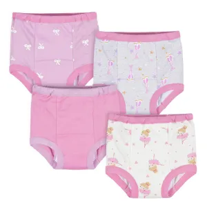 4-Pack Toddler Girls Ballerina Training Pants