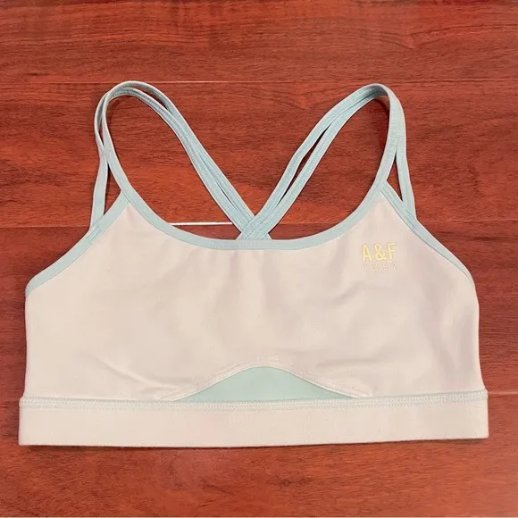 A&amp;F Blue Scoopneck Racerback Sports Bra / Bralette with No Padding