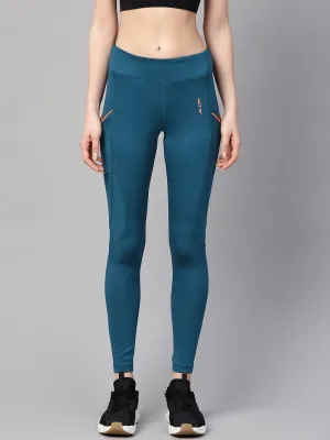 Alcis Women Solid Blue Leggings