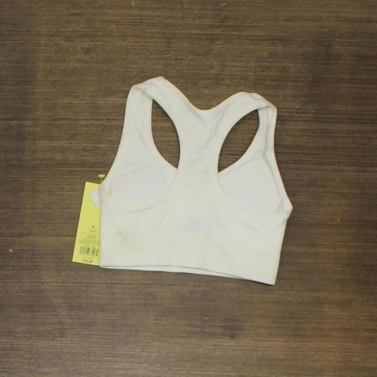 All in Motion Womens Medium Support Seamless Racerback Sports Bra True White S