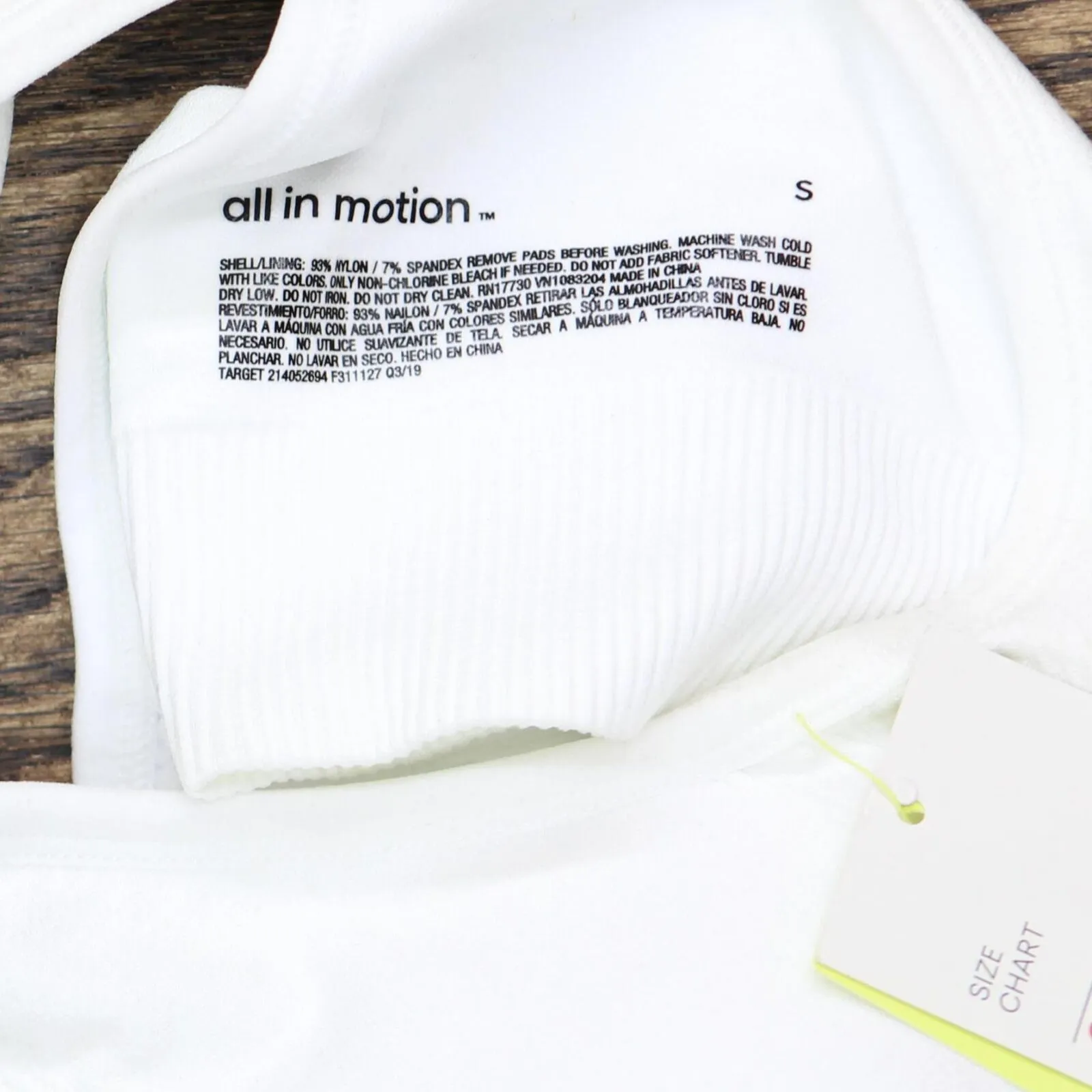 All in Motion Womens Medium Support Seamless Racerback Sports Bra True White S