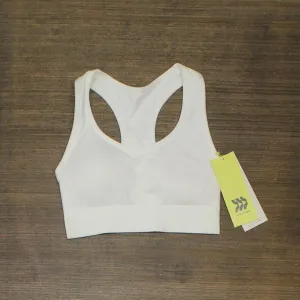 All in Motion Womens Medium Support Seamless Racerback Sports Bra True White S