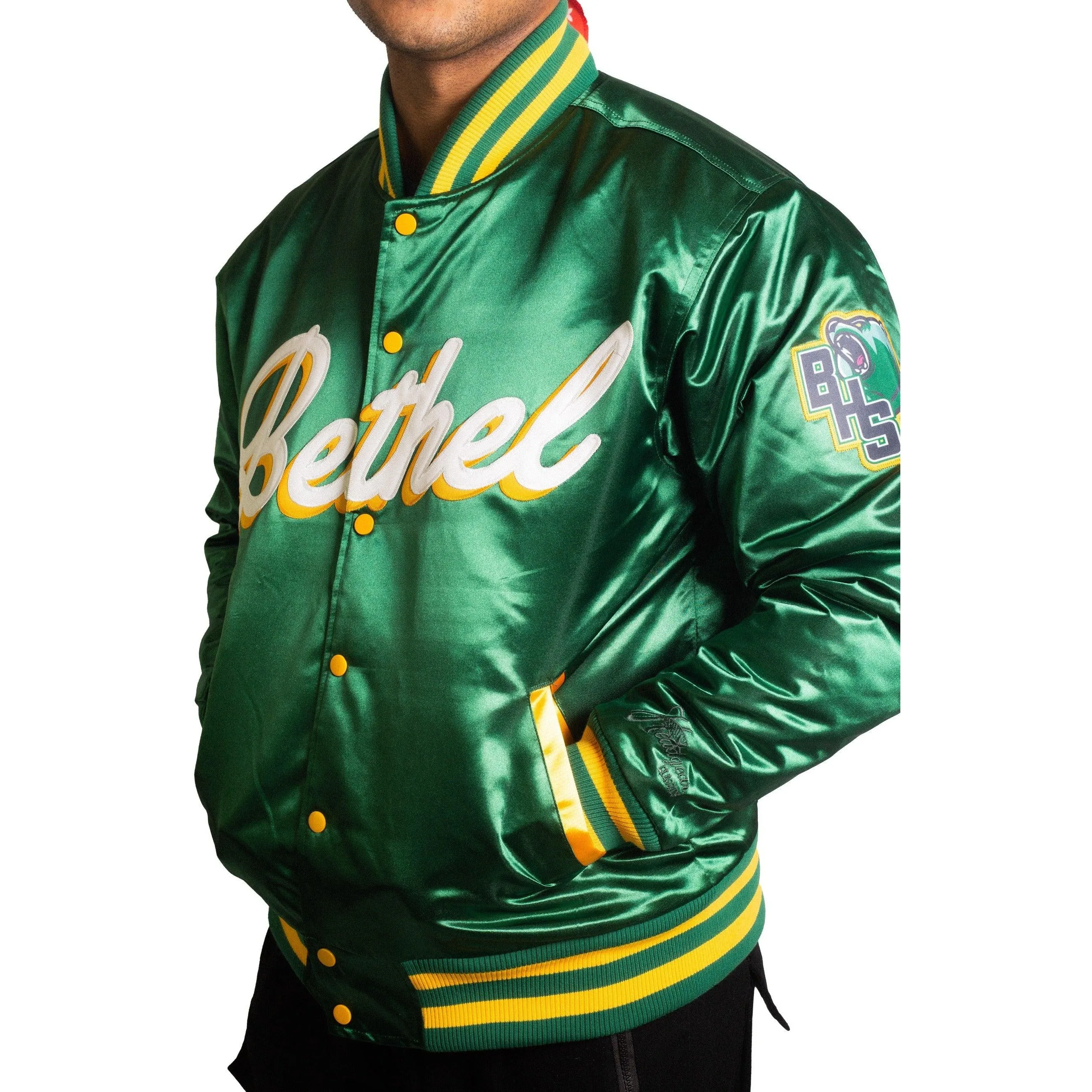 ALLEN IVERSON  HIGH SCHOOL GREEN  SATIN JACKET