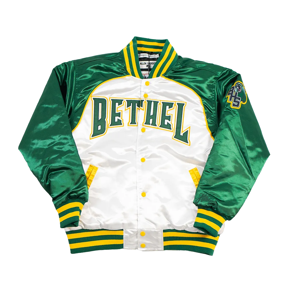 ALLEN IVERSON HIGH SCHOOL SATIN JACKET (WHITE/GREEN)