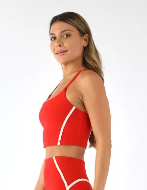 Apex Bra: Scarlet/Oatmilk
