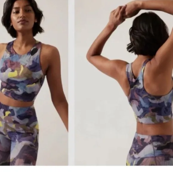 Athleta Sports Bra Conscious Crop Low Impact Longline Sports Bra