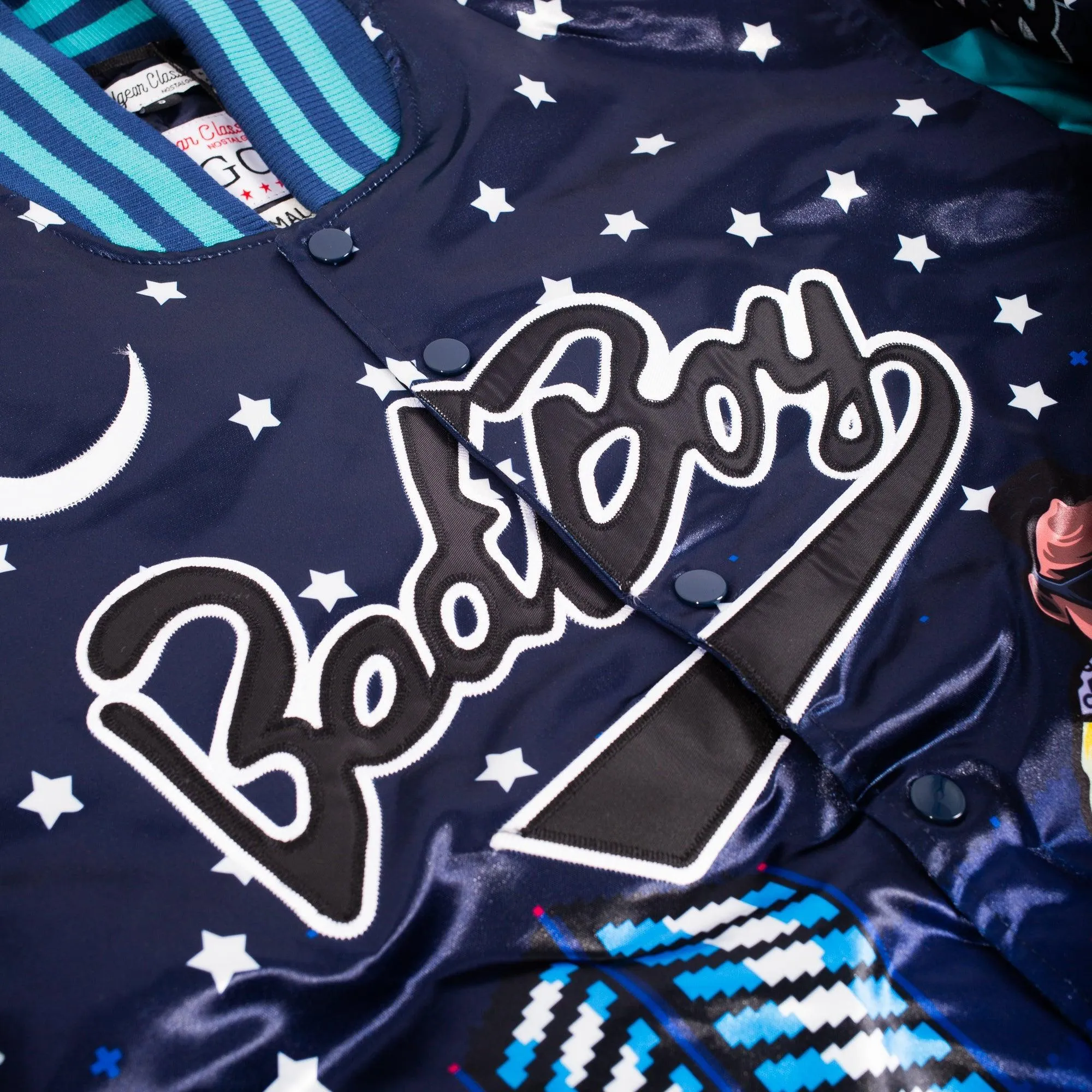 BADBOY NIGHTLIFE SATIN JACKET BLACK/BLUE