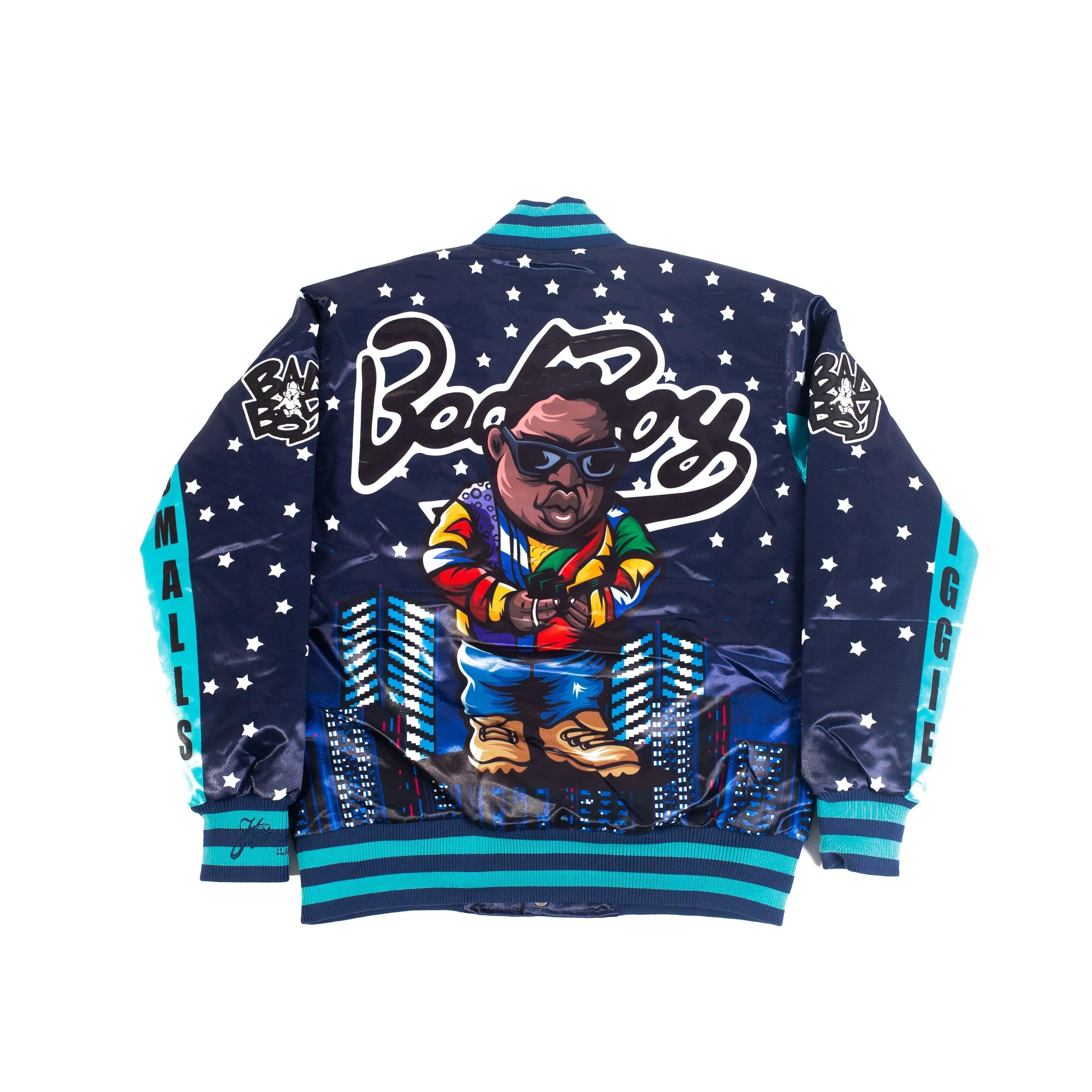 BADBOY NIGHTLIFE SATIN JACKET BLACK/BLUE
