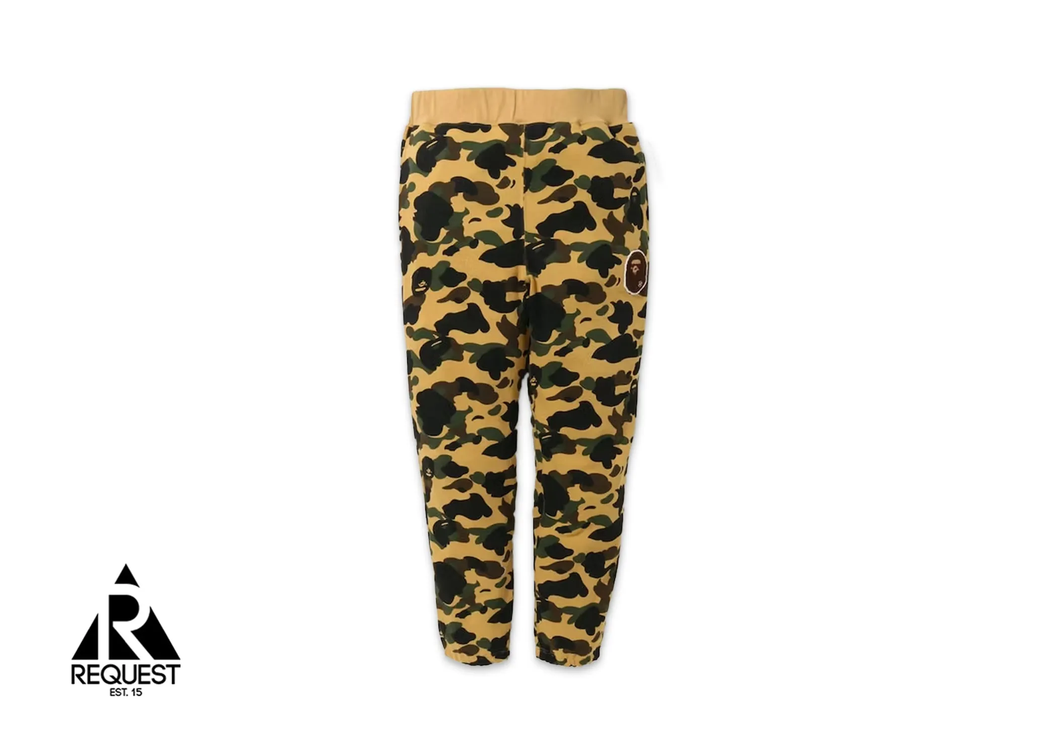 BAPE 1st Camo Ape Head Patched Sweatpants "Yellow"