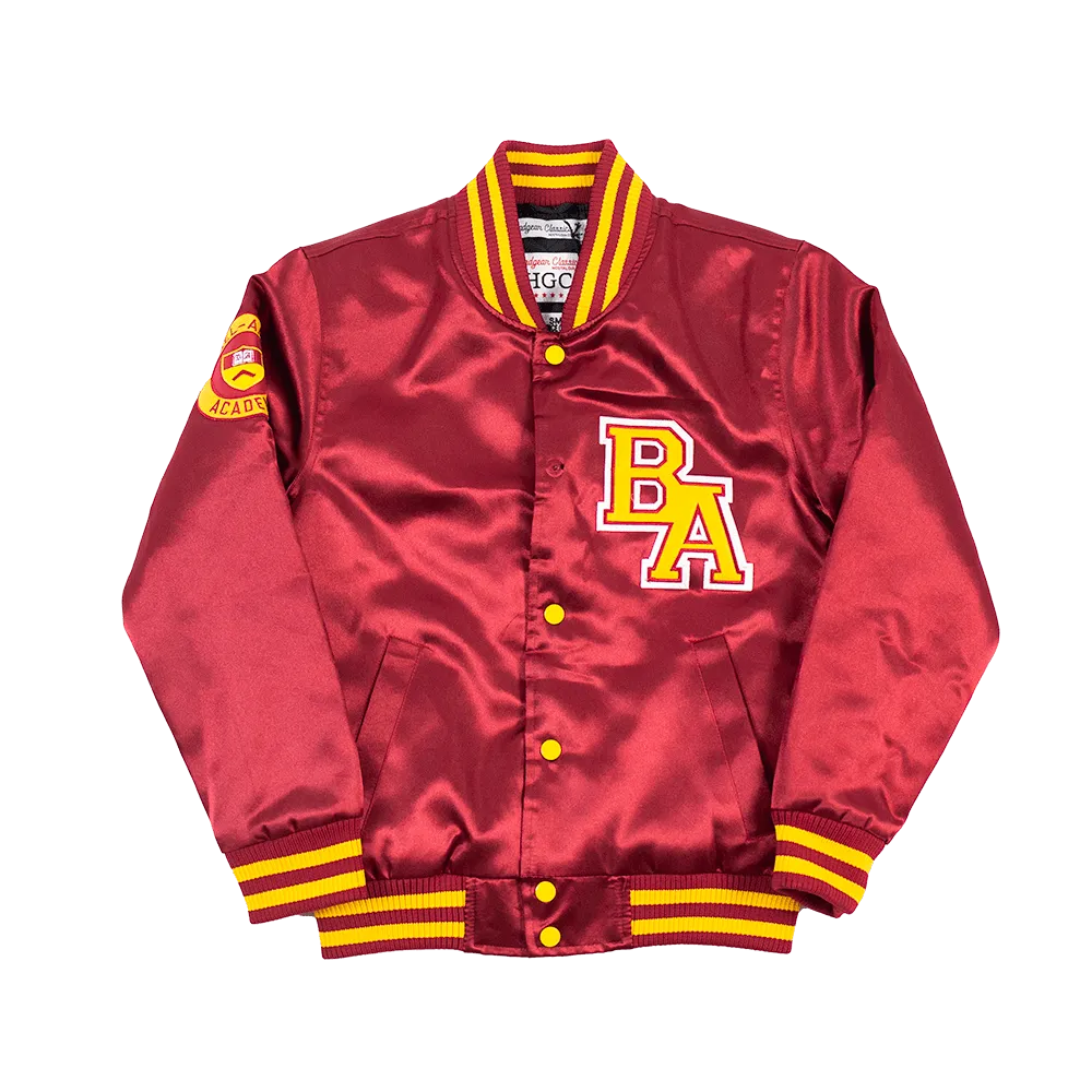 BEL-AIR ACADEMY WILL SMITH MAROON YOUTH SATIN JACKET