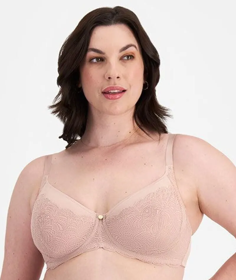Berlei Lift & Shape Minimiser Bra - Nude Lace