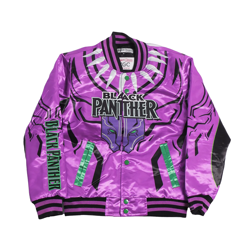 BLACK PANTHER SATIN JACKET PURPLE