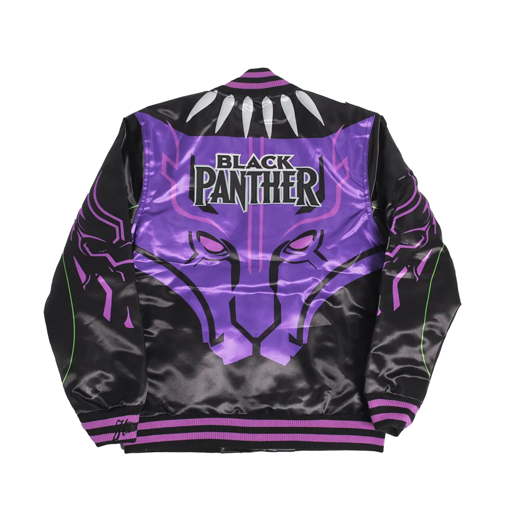 BLACK PANTHER YOUTH SATIN JACKET BLACK
