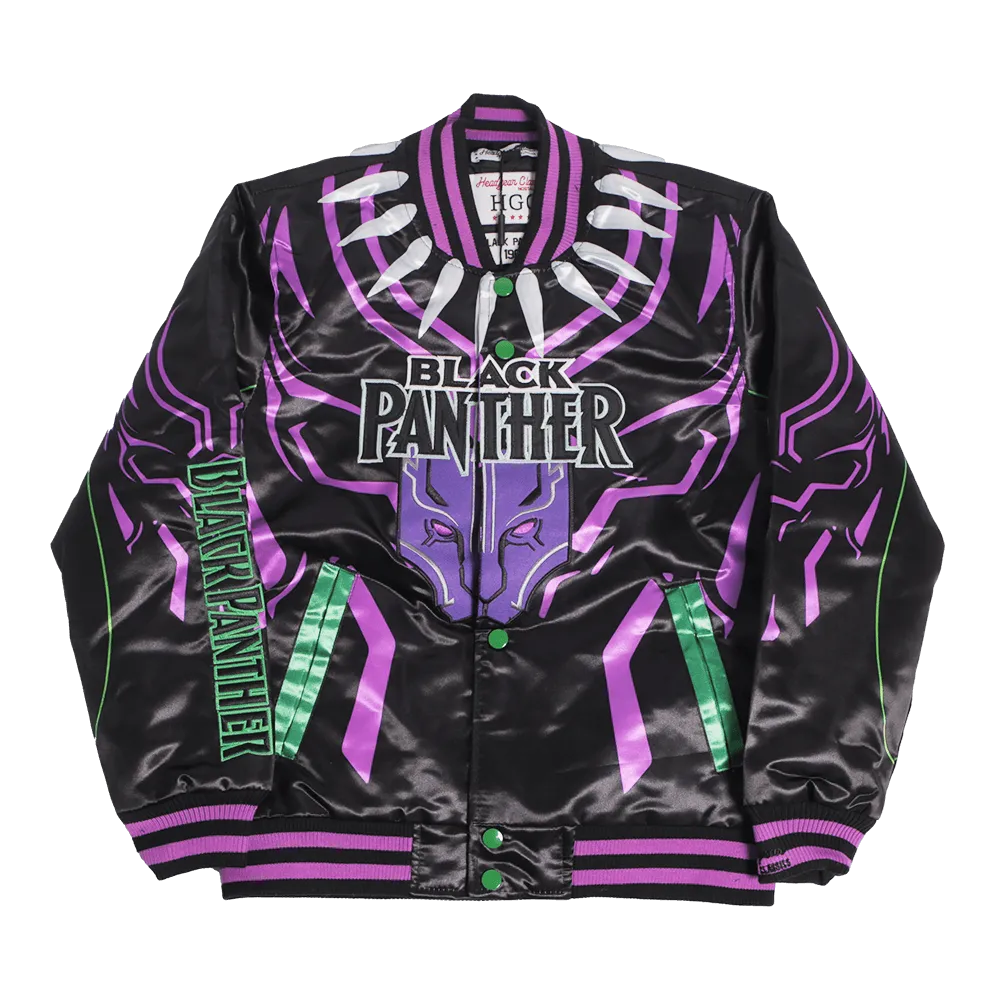 BLACK PANTHER YOUTH SATIN JACKET BLACK
