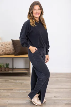 Black Washed Sweatpants