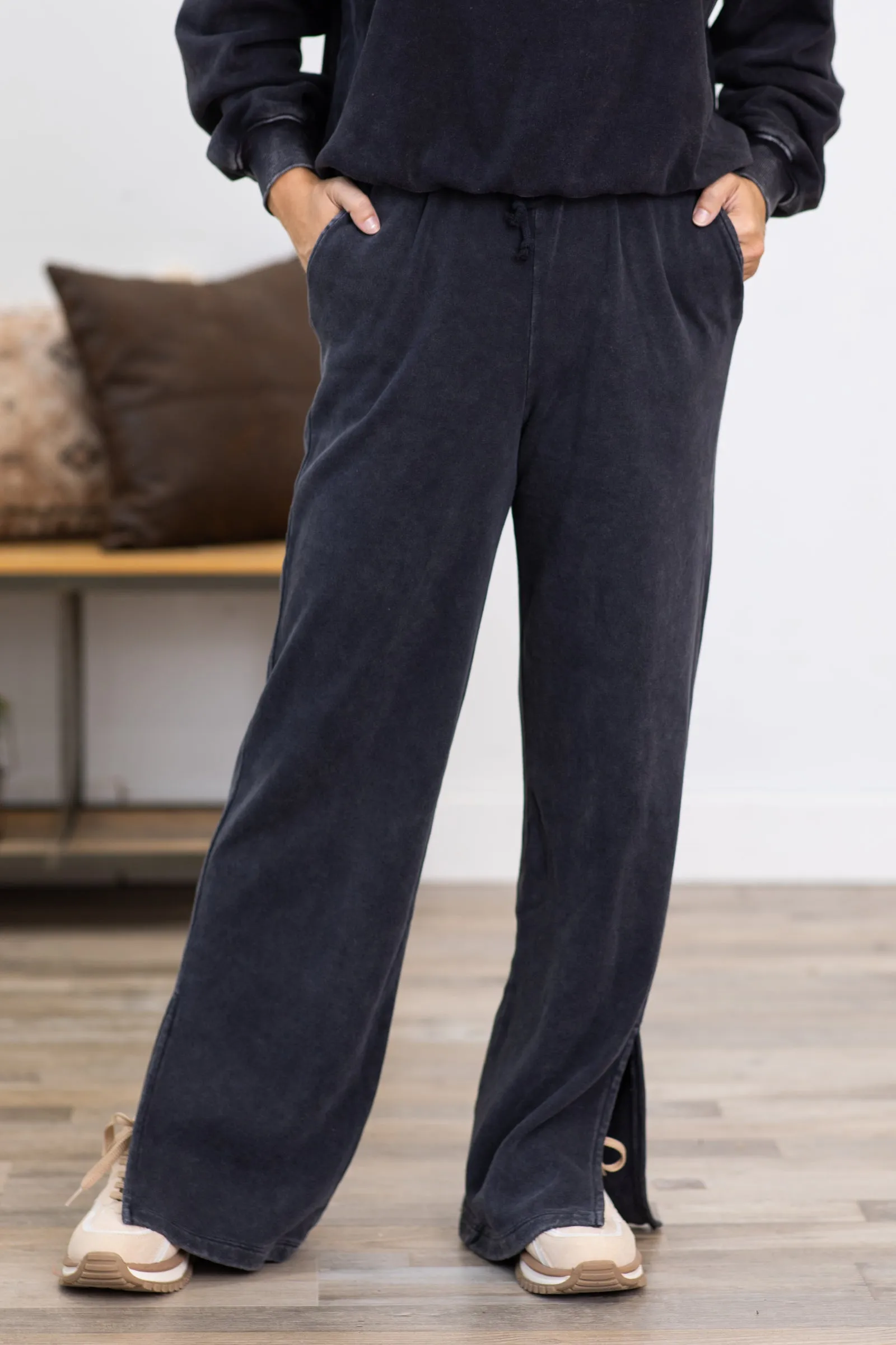 Black Washed Sweatpants