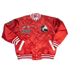 BOOGIE NIPSEY HUSSLE RED SATIN JACKET