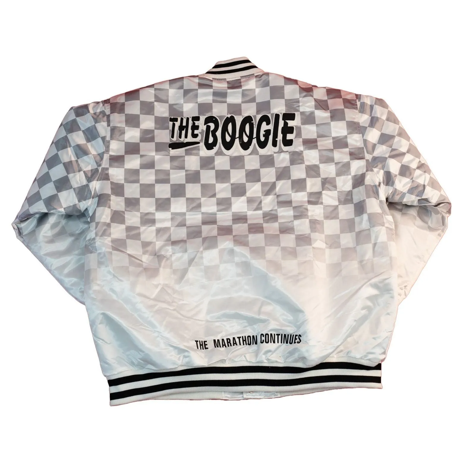 BOOGIE NIPSEY HUSSLE WHITE SATIN JACKET