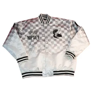 BOOGIE NIPSEY HUSSLE WHITE SATIN JACKET