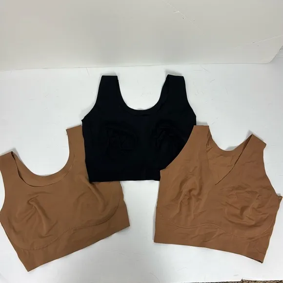 Bra Bundle True &amp; Co Nude Black Racerback Wireless Everyday Medium Soft Scoop
