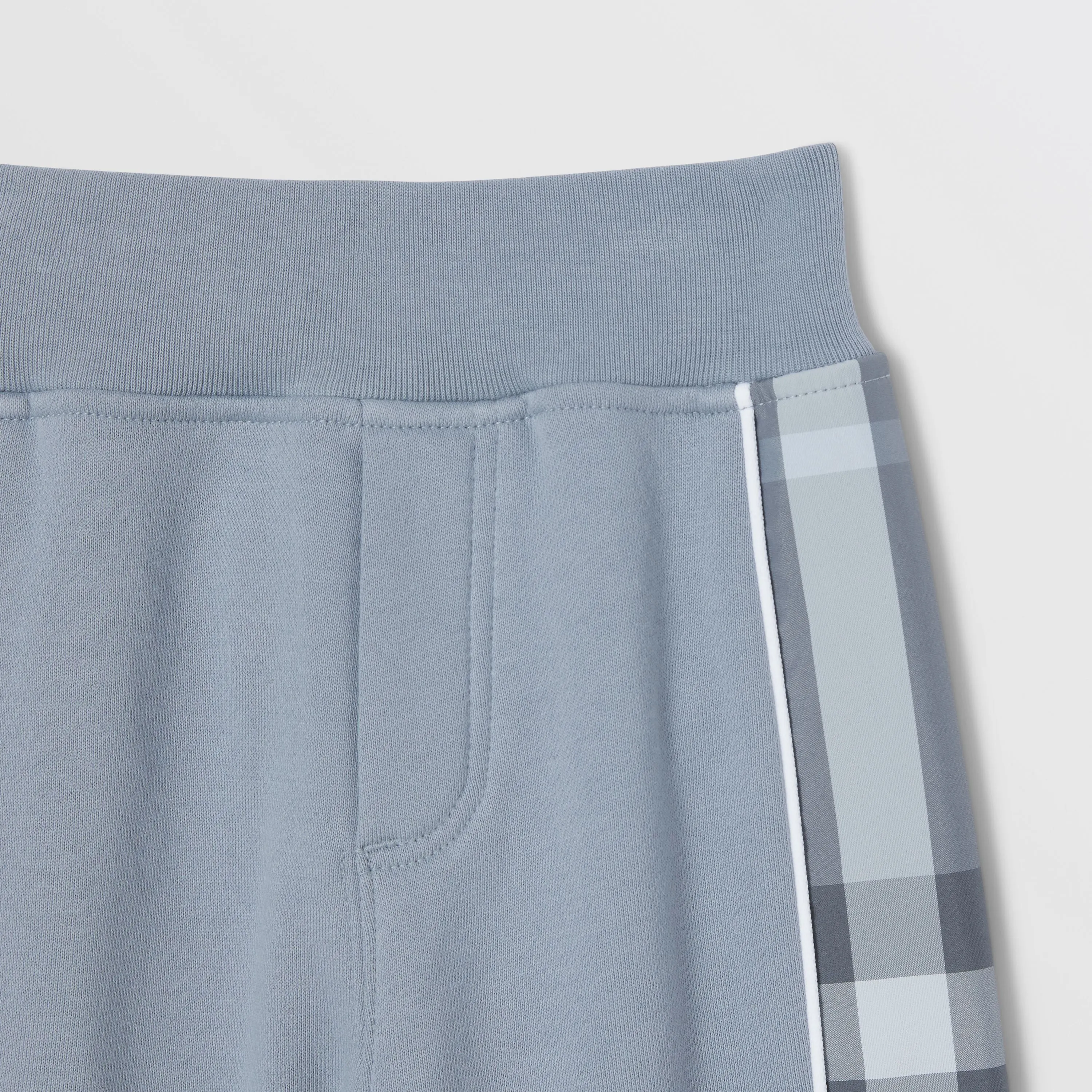 Burberry Baby Blue Check Panel Cotton Jogging Pants