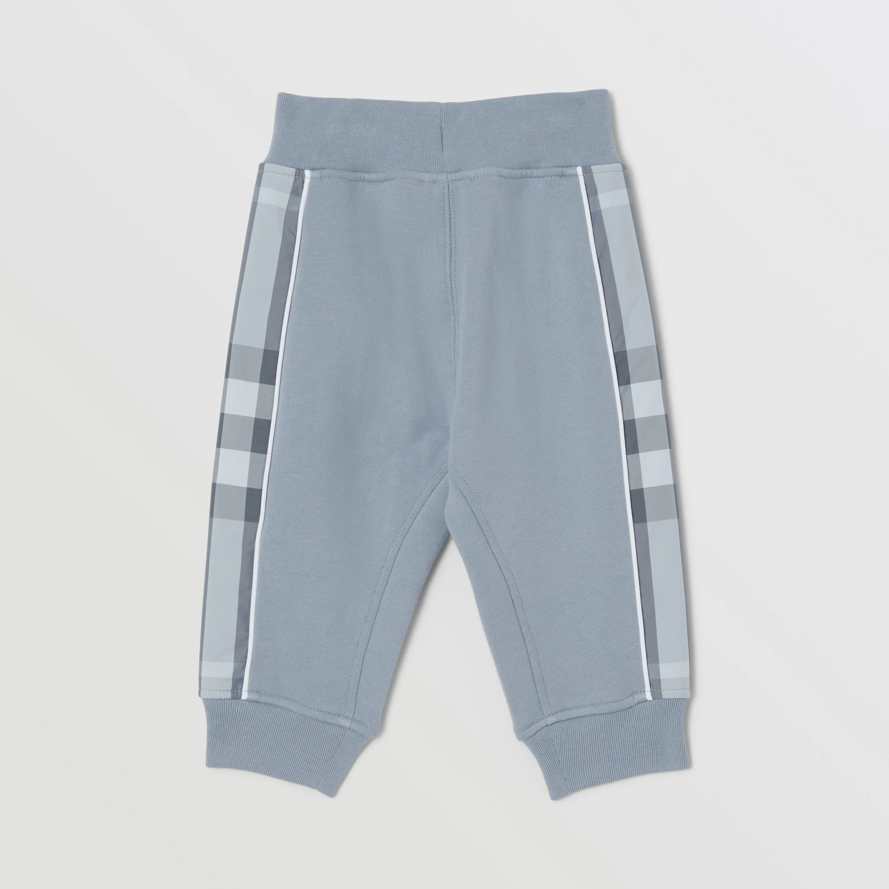 Burberry Baby Blue Check Panel Cotton Jogging Pants