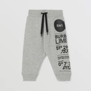 Burberry Baby Montage Print Cotton Jogging Pants