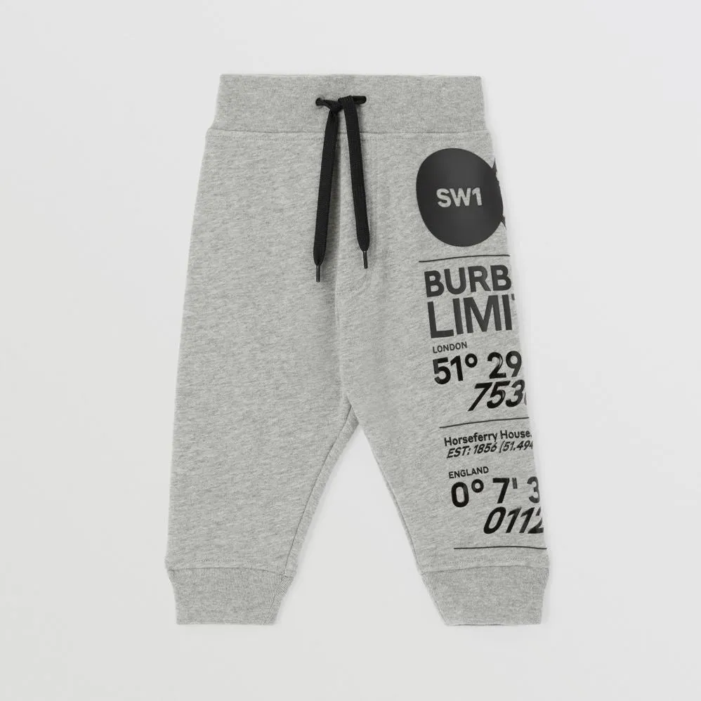 Burberry Baby Montage Print Cotton Jogging Pants