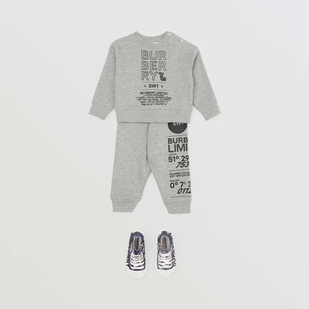Burberry Baby Montage Print Cotton Jogging Pants
