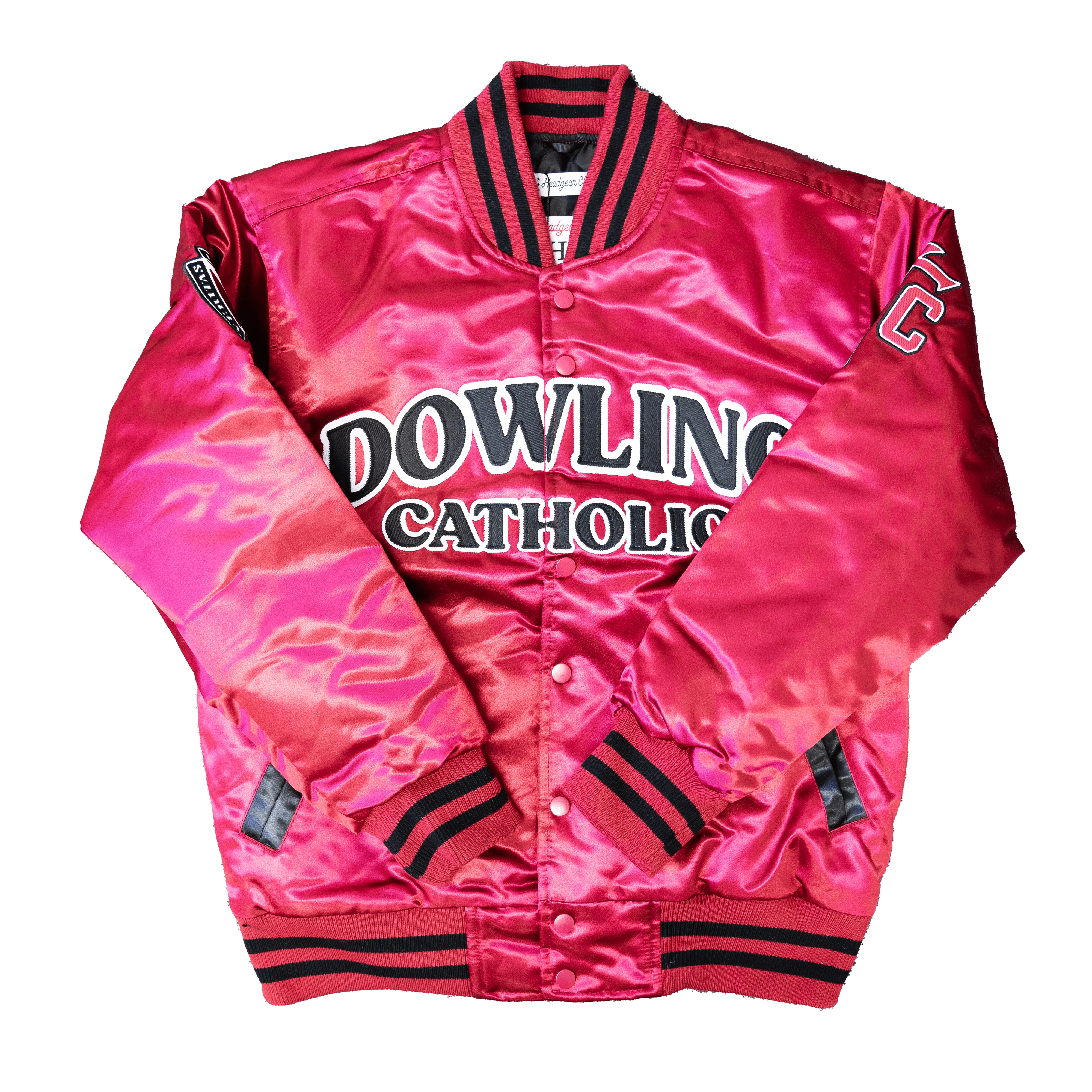 CAITLIN CLARK DOWLING CATHOLIC SATIN JACKET (MAROON)