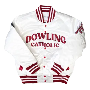 CAITLIN CLARK DOWLING CATHOLIC SATIN JACKET (WHITE)