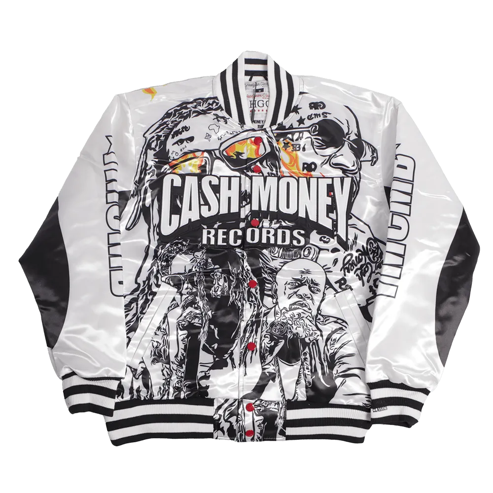 CASH MONEY RECORDS SATIN JACKET (WHITE)