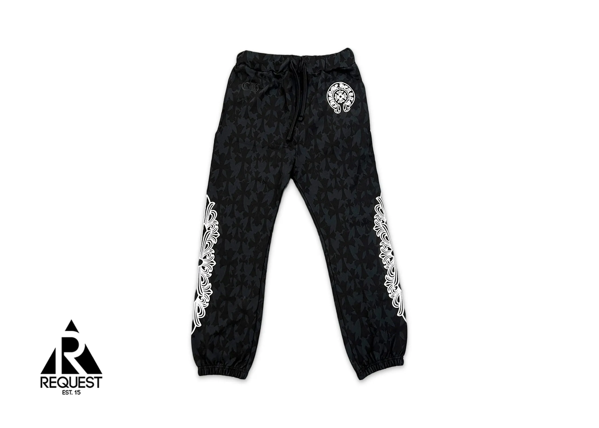 Cemetery Cross Print Sweatpants "Black"