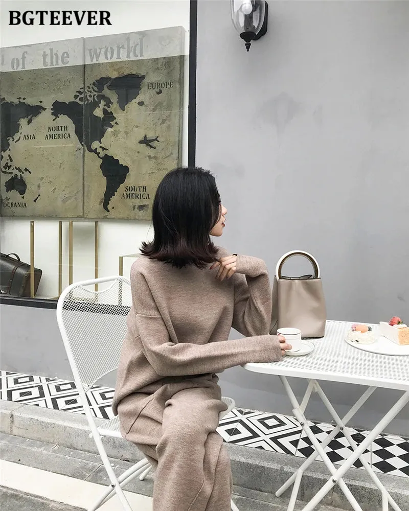 Chic Oversized Turtleneck Sweater for Women