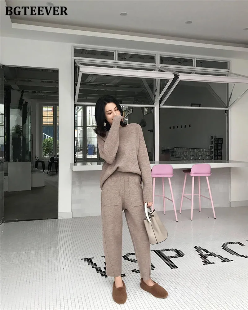Chic Oversized Turtleneck Sweater for Women