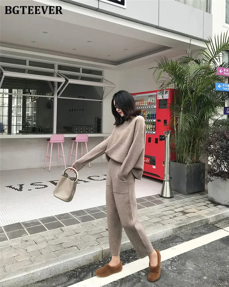 Chic Oversized Turtleneck Sweater for Women