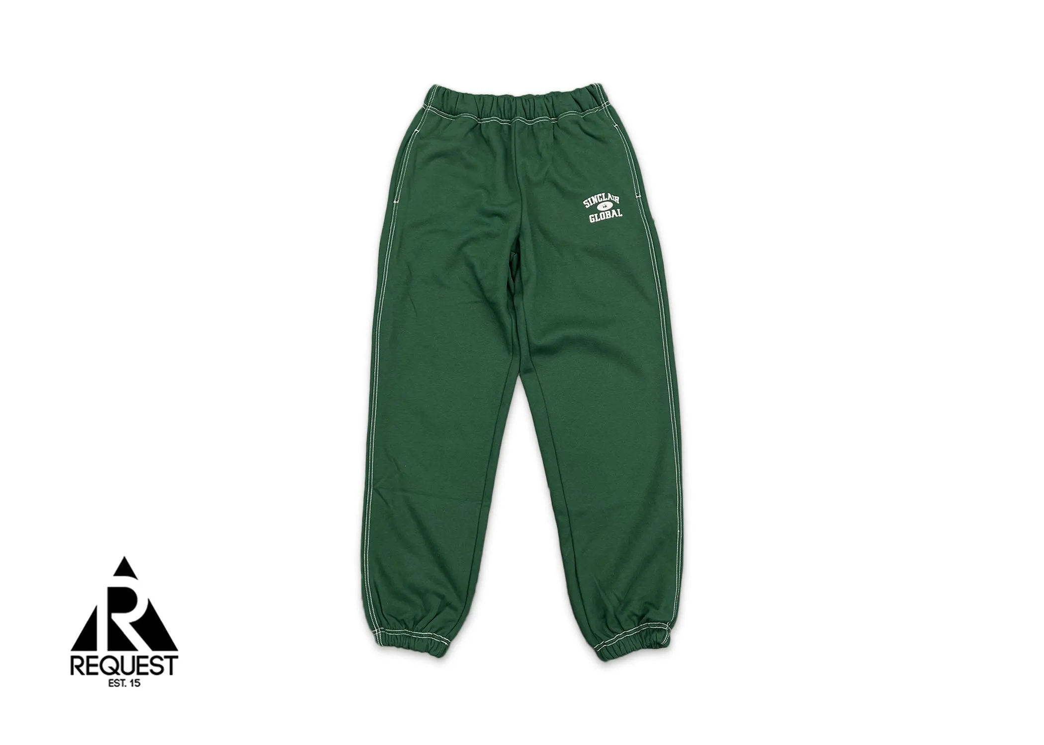 Contrast Stitch Athletic Sweatpants "Forest Green"