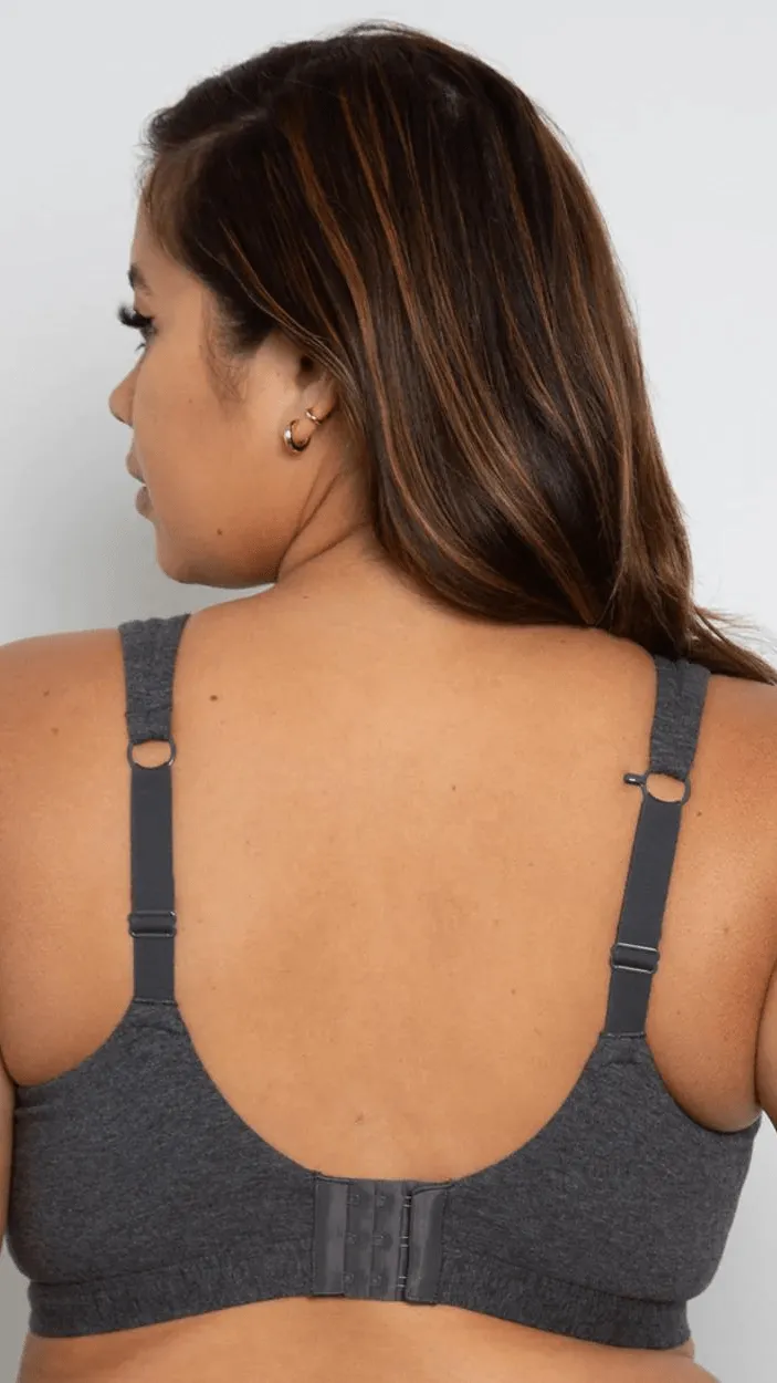 Cotton Comfort 2-Pack Lounge Bra - Charcoal Heather/Black Hue