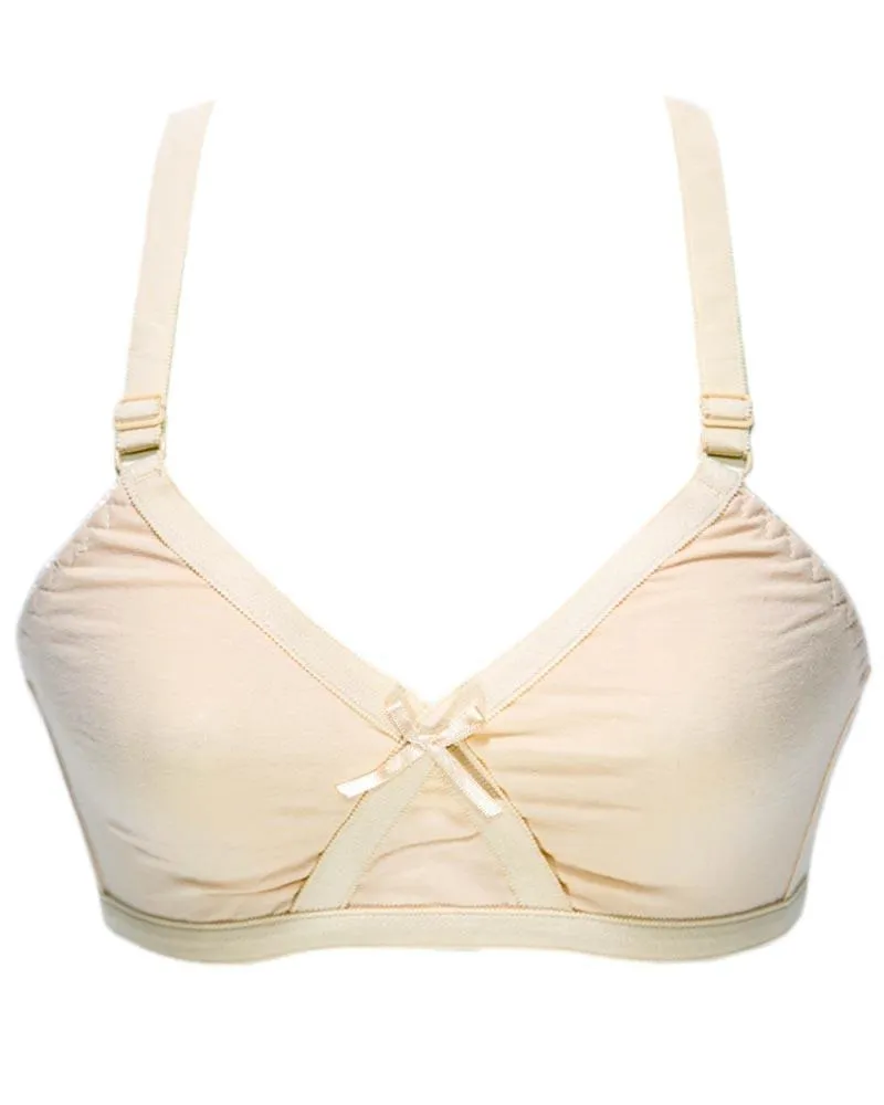 Cotton Plain Non Padded - Non Wired Basic Bra - Skin