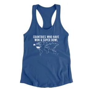 Countries Who Have Won A Super Bowl Women's Racerback Tank