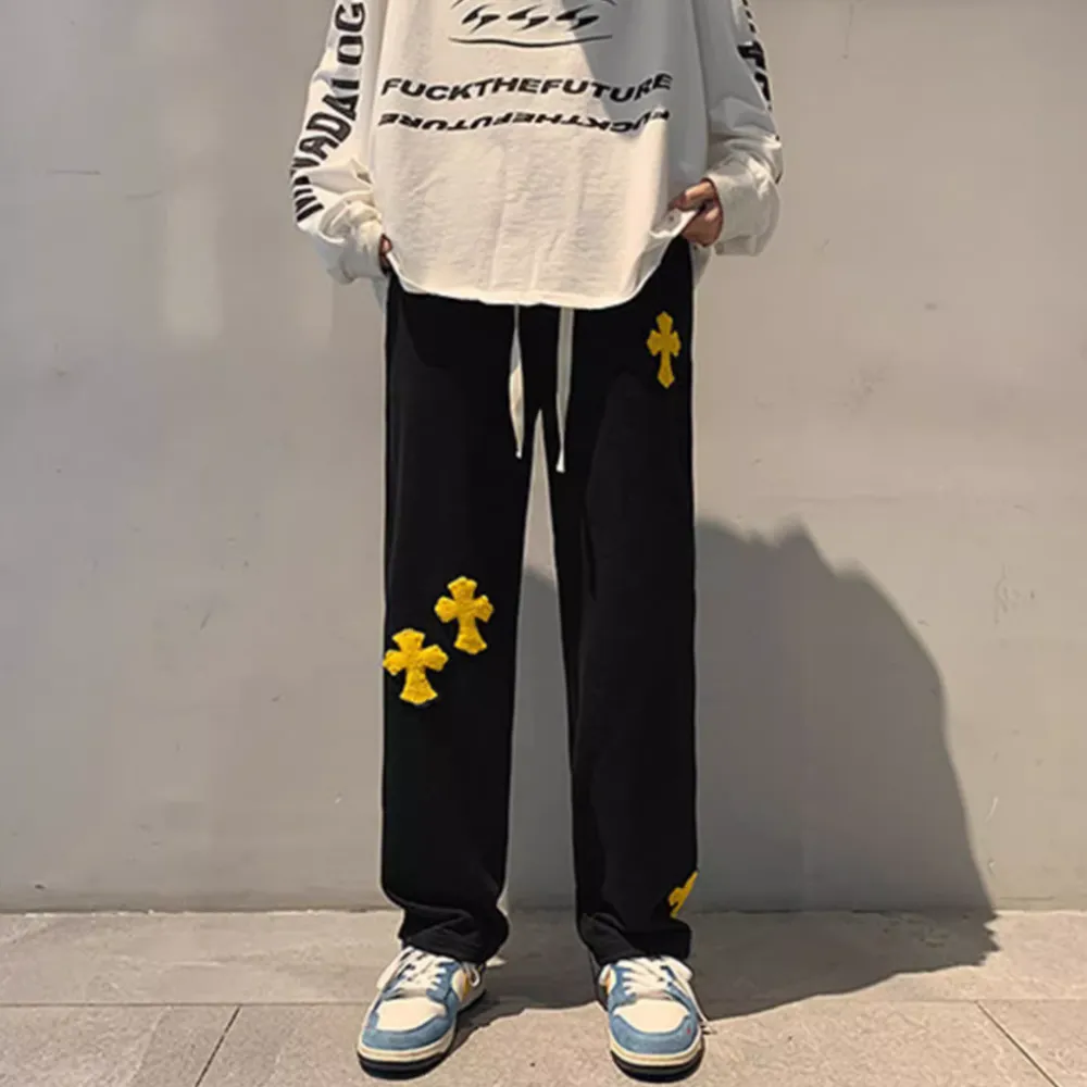 Cross Flocked Jacquard Sweatpants
