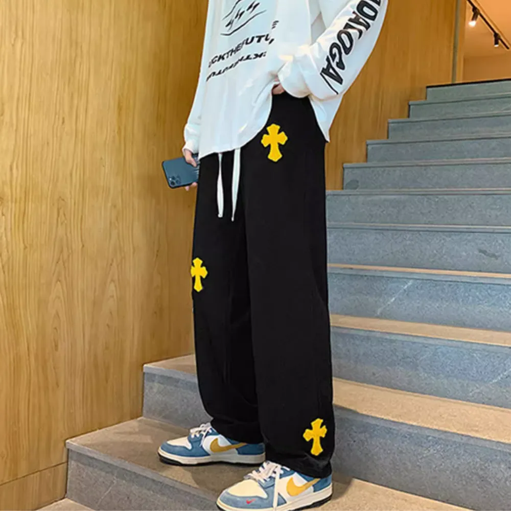 Cross Flocked Jacquard Sweatpants