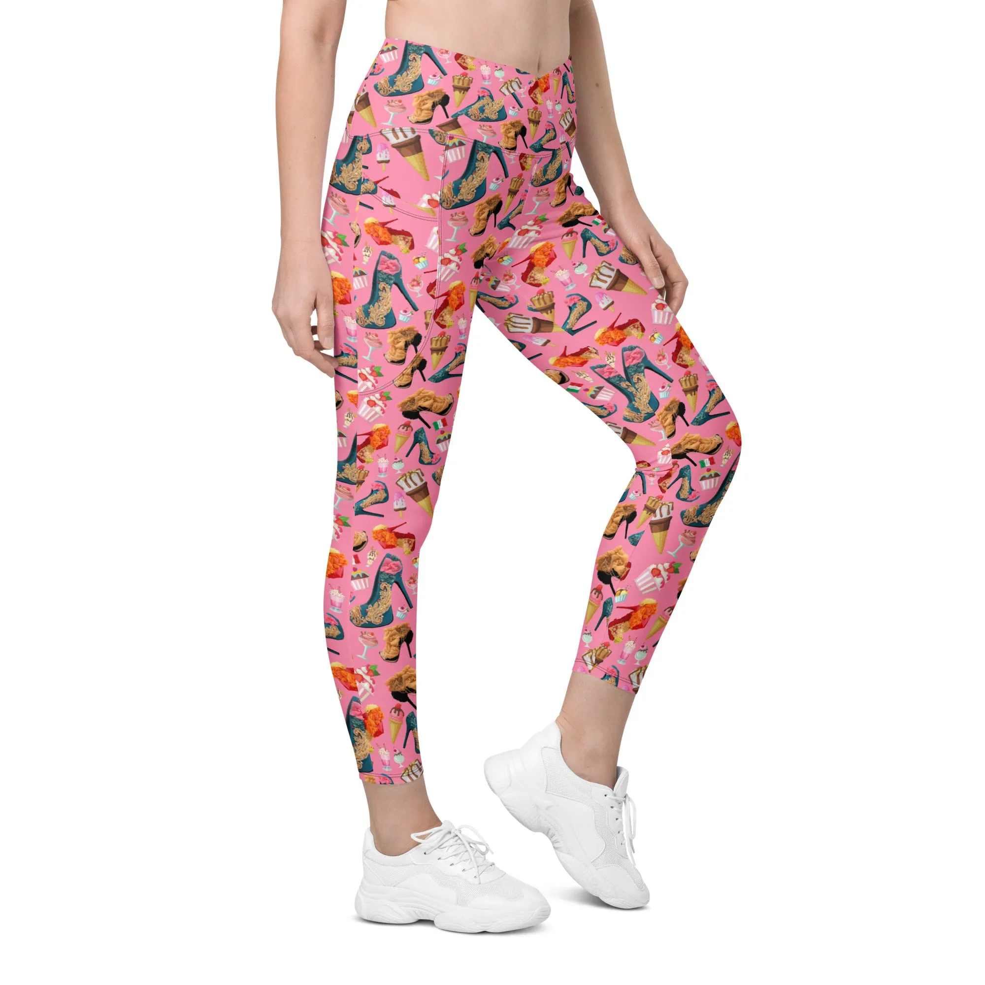Crossover leggings with pockets 'Gelato Italiano'