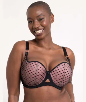 Curvy Kate Boost Heartbreaker Padded Balcony Bra - Black/Pink