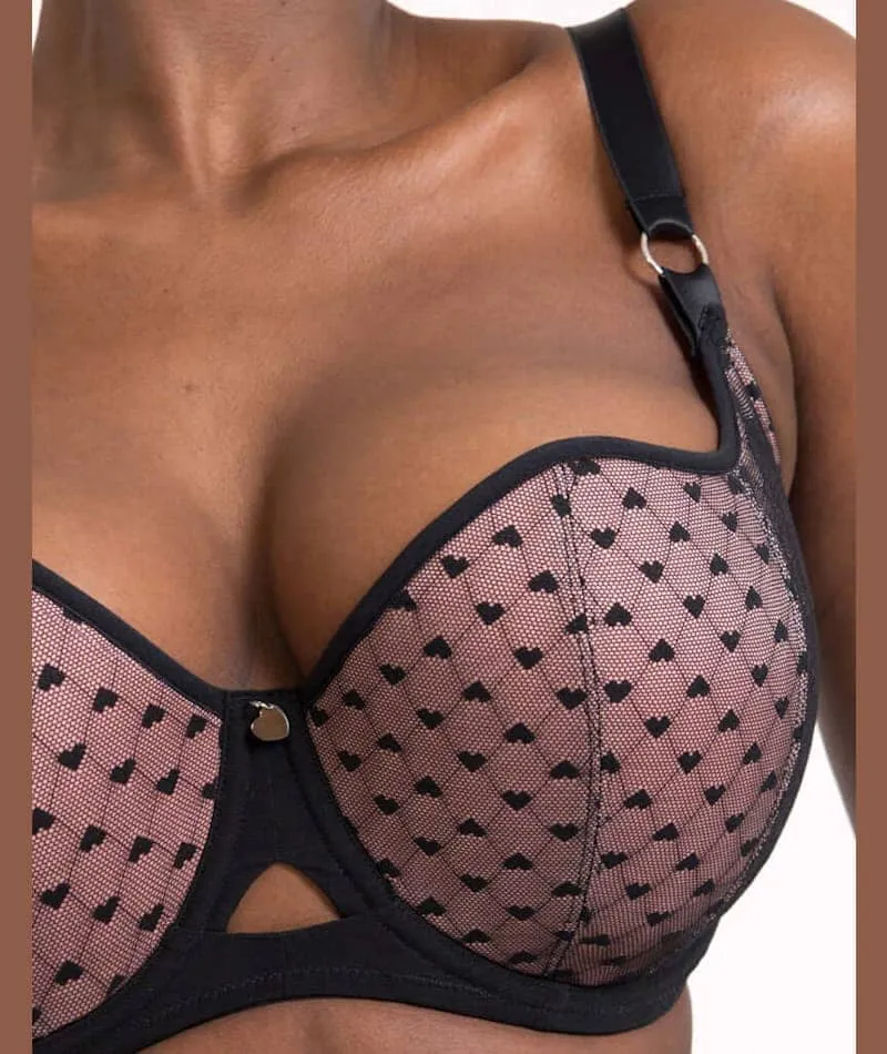Curvy Kate Boost Heartbreaker Padded Balcony Bra - Black/Pink