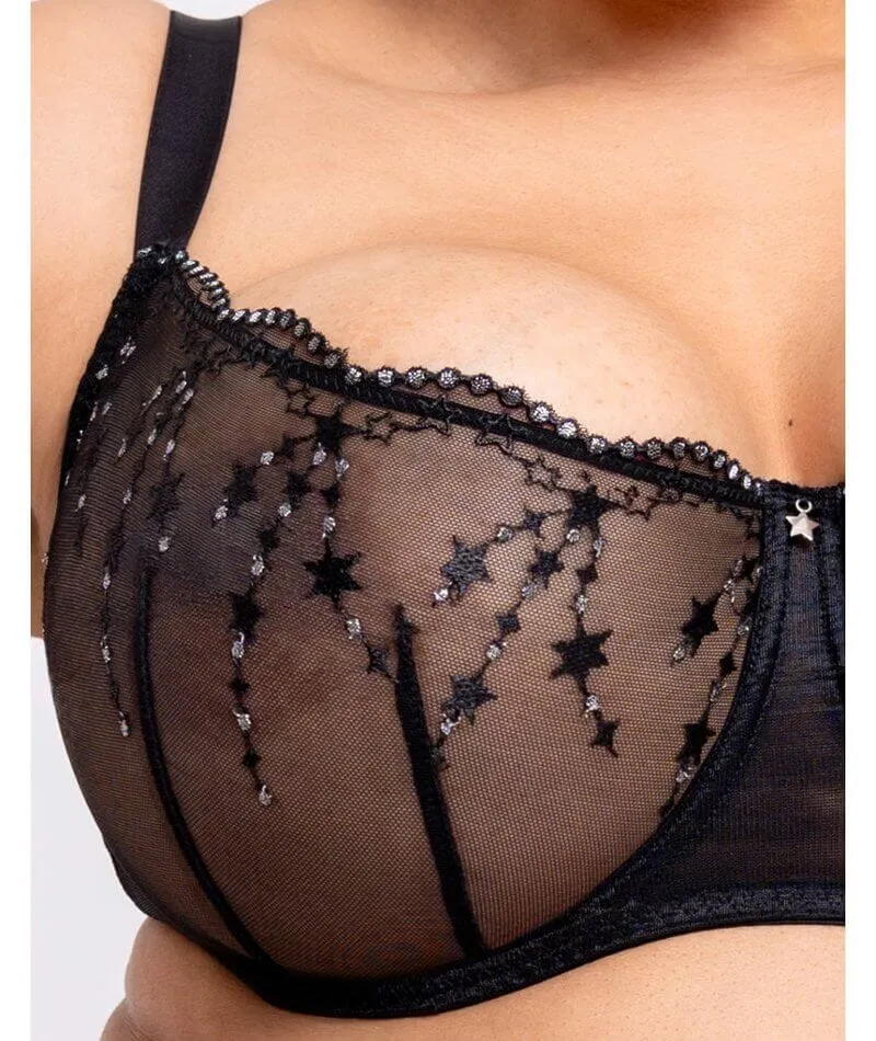 Curvy Kate Stardust Balcony Bra - Black Sparkle