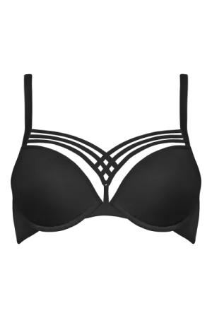 Dame De Paris Balcony Wired Padded Bra - Black -