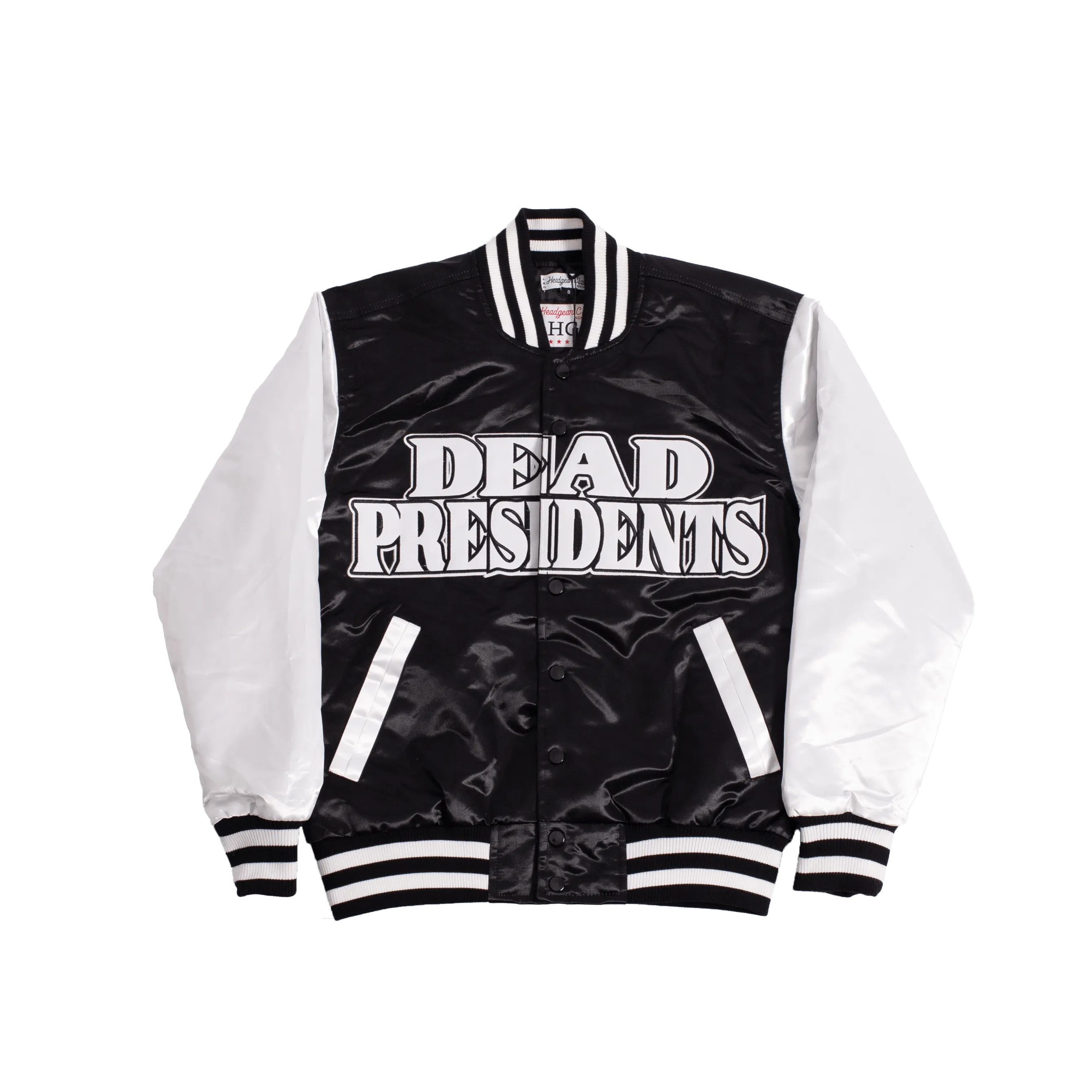 Dead Presidents Satin Jacket Black With White Sleeves