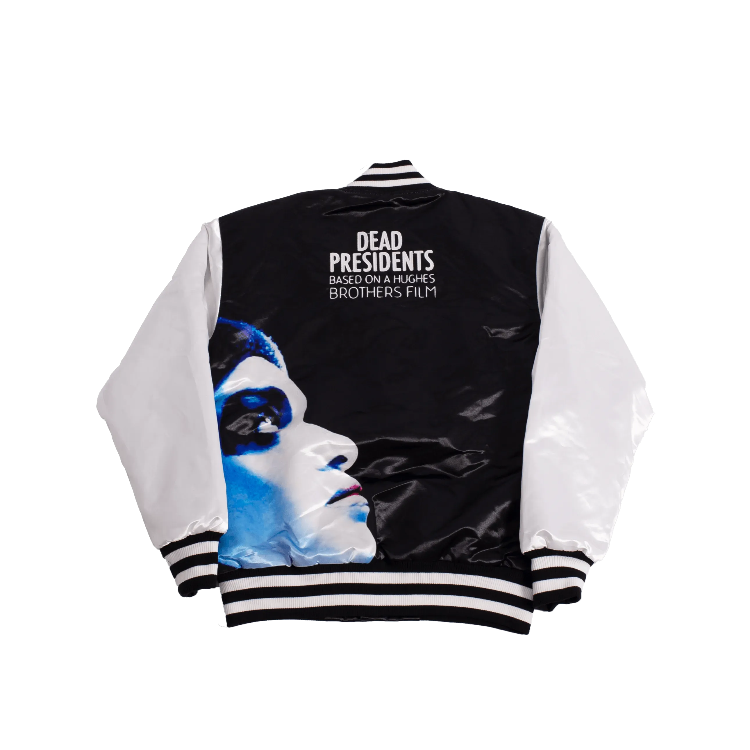 Dead Presidents Satin Jacket Black With White Sleeves